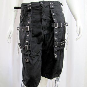 M Black Tripp NYC Punk Bondage Cargo Shorts